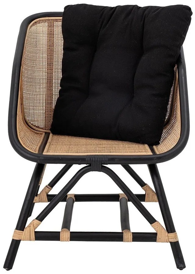 Fekete-bézs fotel szövött résszel Loue - Bloomingville