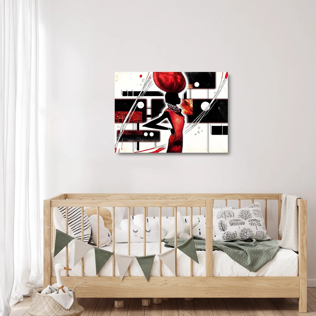 Egy ősi hölgy képének festménye (üvegen) (70x50 cm)