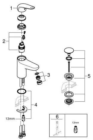 GROHE 24318001 - SWIFT mosdócsaptelep, 162 mm, fényes króm