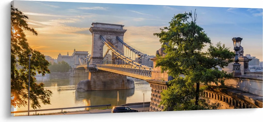 Kép - Híd a folyón, Budapest, Magyarország (120x50 cm)