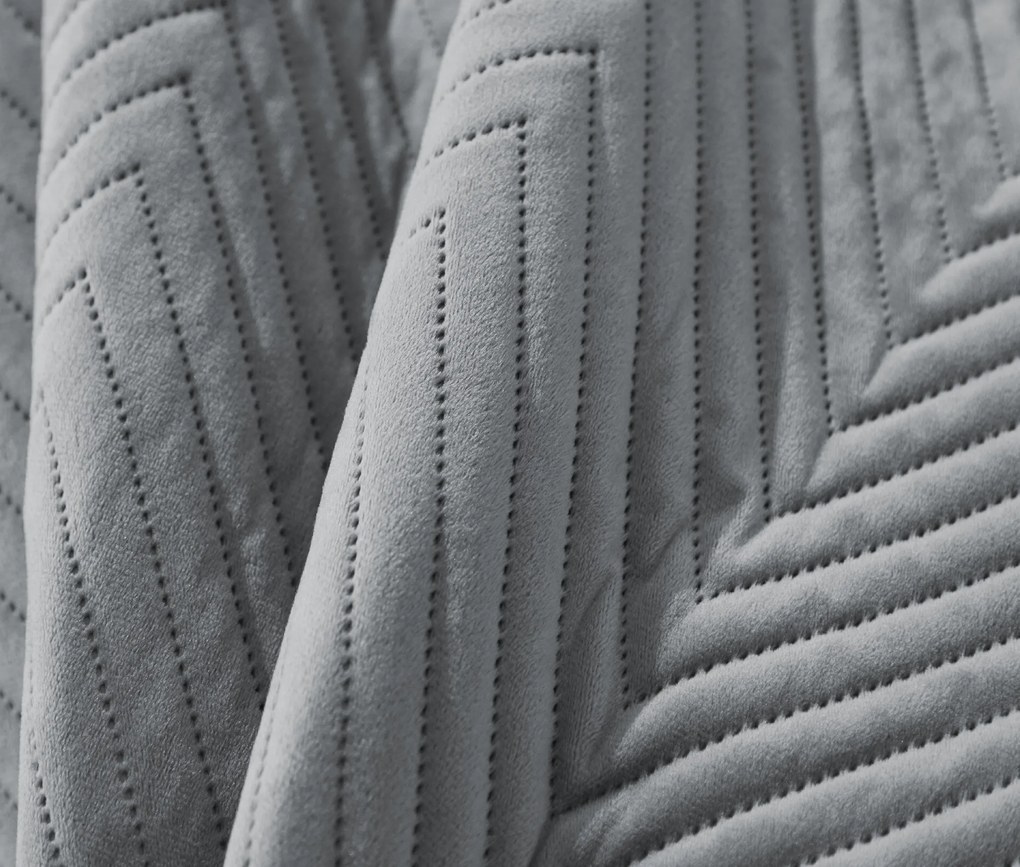 Szürke bársony ágytakaró ARROW VELVET Méret: 200 x 220 cm