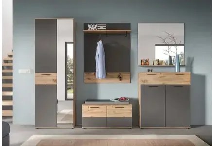 Mason cipőtároló pad nox tölgy - bazaltszürke