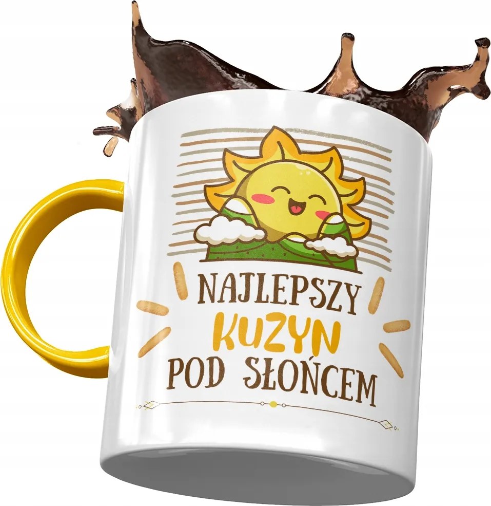 Sárga Bögre Unokatestvérnek Születésnapi Ajándék Nyomtatott Fotóval