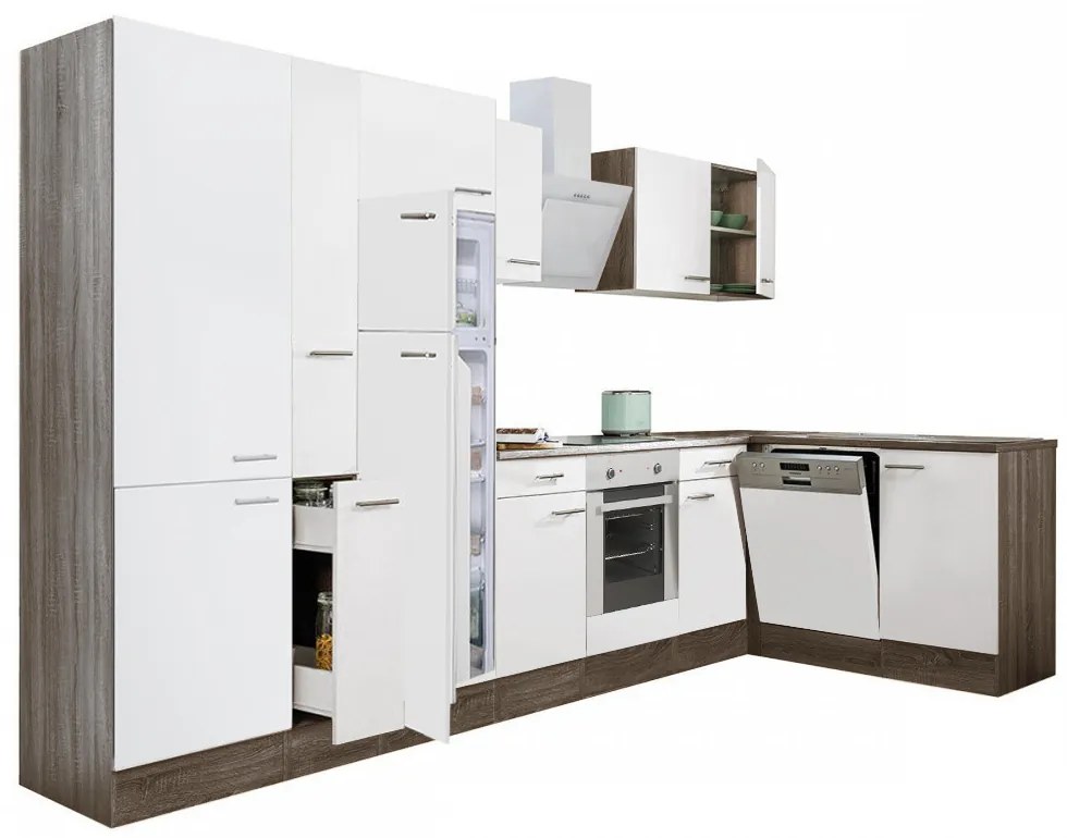 Yorki 370 sarok konyhabútor alsó sütős felülfagyasztós hűtős kivitelben