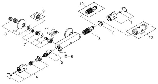 GROHE 34558000 - Termosztátos zuhanycsaptelep GROHTHERM 800 DN 15 fényes króm
