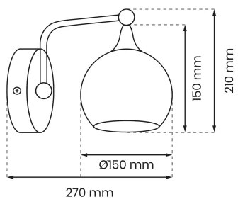 Fali lámpa MONTE 1xE27/60W/230V matt króm