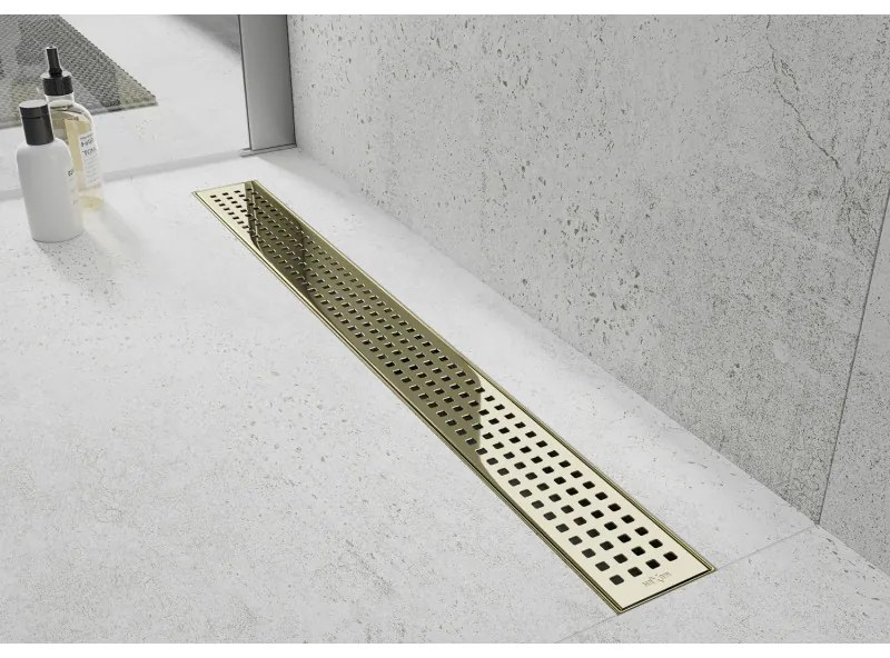 Mexen Flat M08 rozsdamentes acél zuhanytálca 90 cm, arany, 1525090-15
