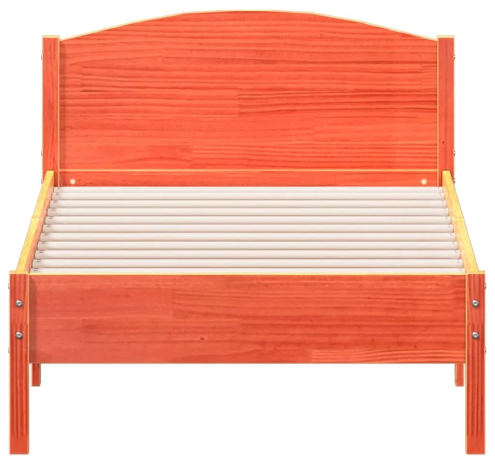 viaszbarna tömör fenyőfa ágy matrac nélkül 90 x 190 cm