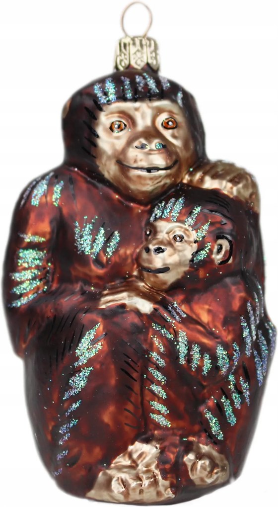 Kézzel díszített üveggömb Majmok