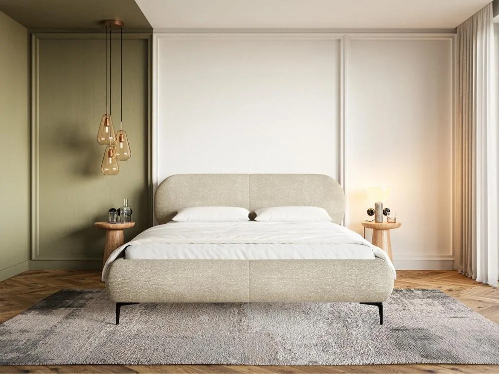 Franciaágy 180 cm Octave 180B (ágyráccsal) (bézs + fekete) . 1099937