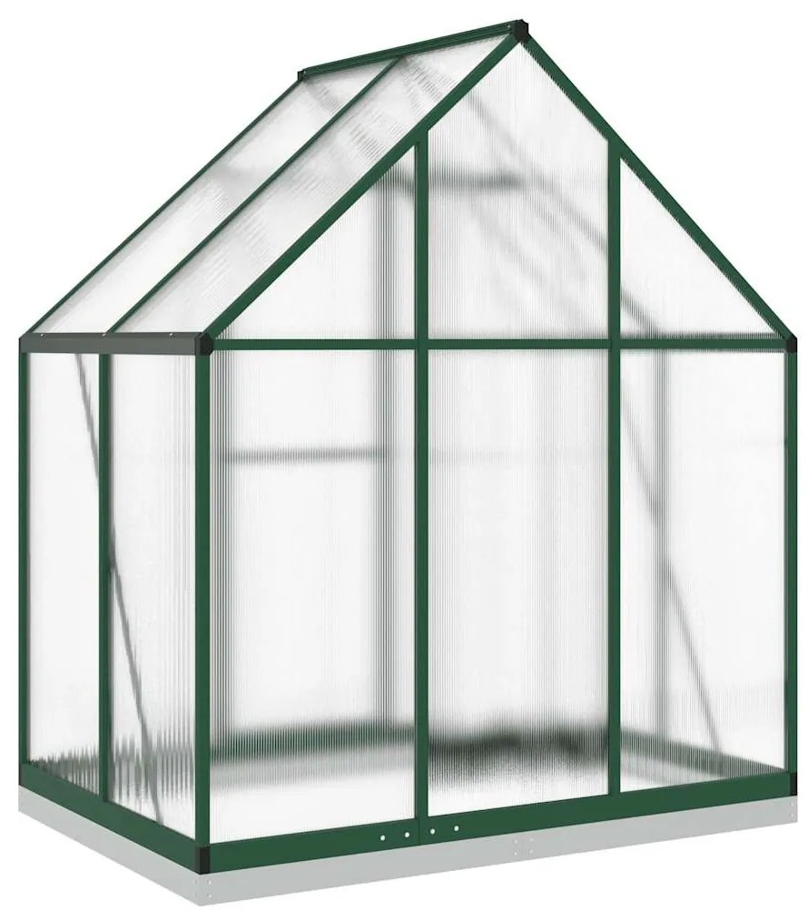 zöld alumínium melegház alapvázzal 169 x 114 x 202 cm