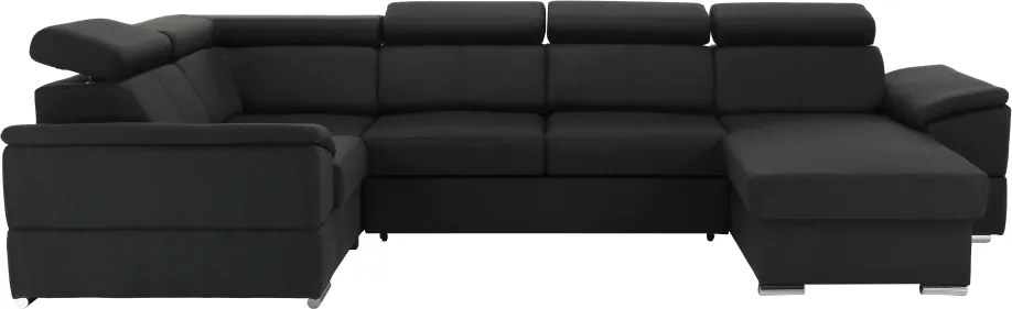 Ülőgarnitúra, sötétszürke, jobbos kivitel, SEGORIA ROH U