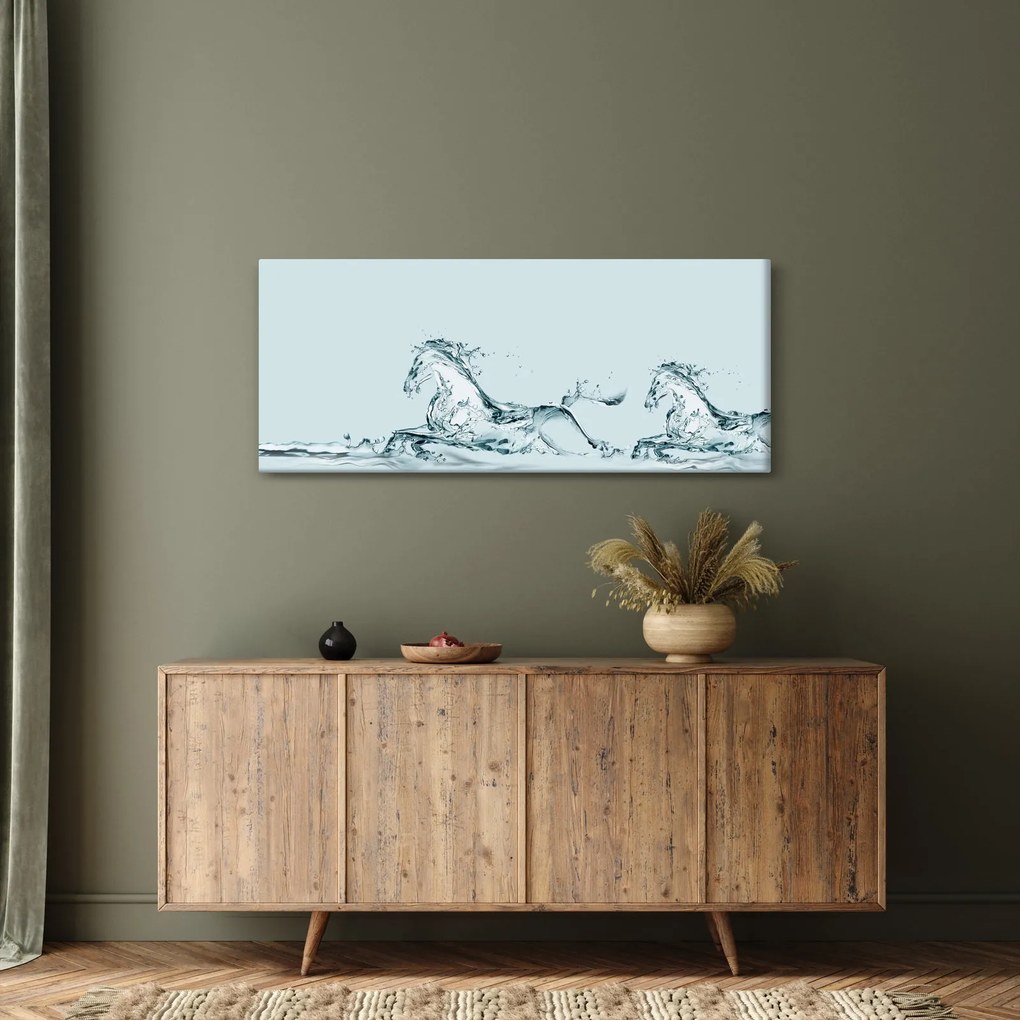 Kép - Vízcseppekből álló lovak (120x50 cm)