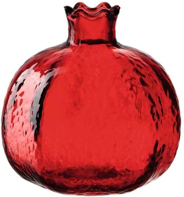 DECORA gránátalma alakú váza 9cm, piros - Leonardo