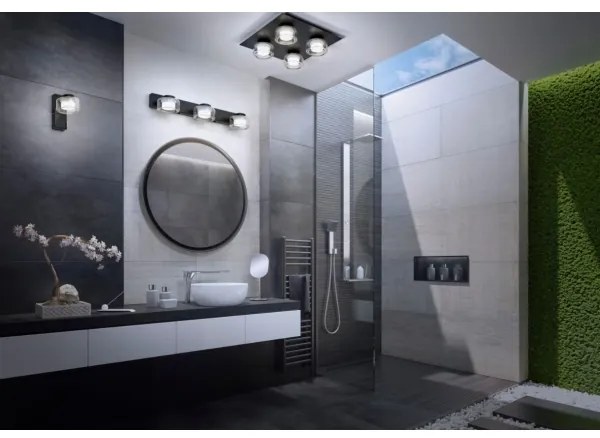 Ledvance-LED Fürdőszobai fali lámpa ORBIS FLAME 3xLED/5,5W/230V IP44 fekete