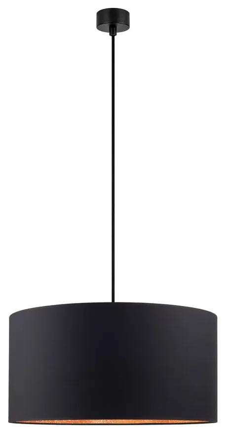 Mika fekete függőlámpa rézszínű búrabelsővel, ⌀ 50 cm - Sotto Luce