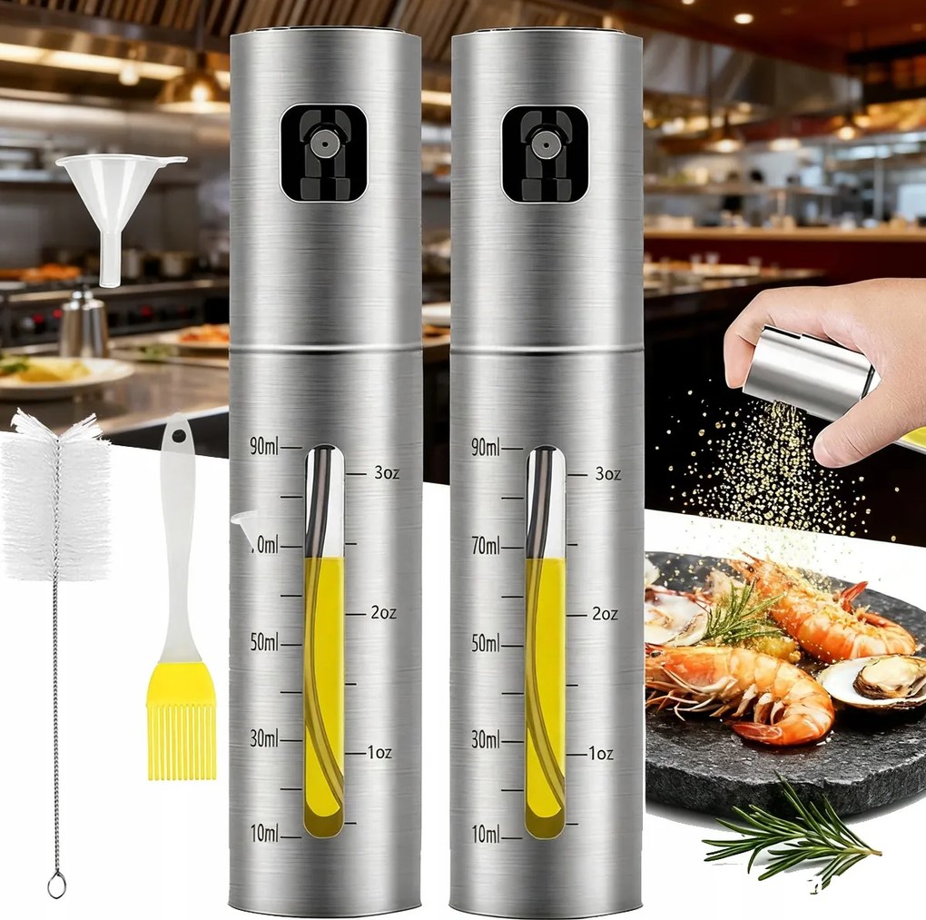 Olajmosó ecet szórófej spray adagoló rozsdamentes acél