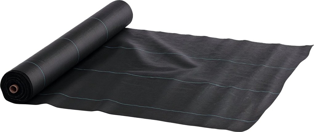 Outsunny Gyomelnyomó Szövet 2x100 m Geotextília 60 g/m² Gyomok és Kert Gyomellenőrzéshez - Fekete | Aosom