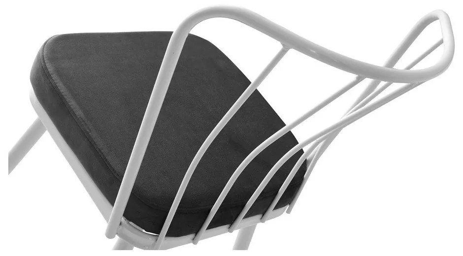 Fehér-fekete fém étkezőszék szett 2 db-os Yildiz – Kalune Design