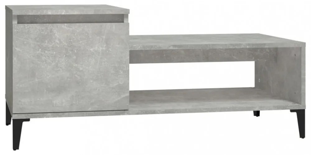 betonszürke szerelt fa dohányzóasztal 100 x 50 x 45 cm