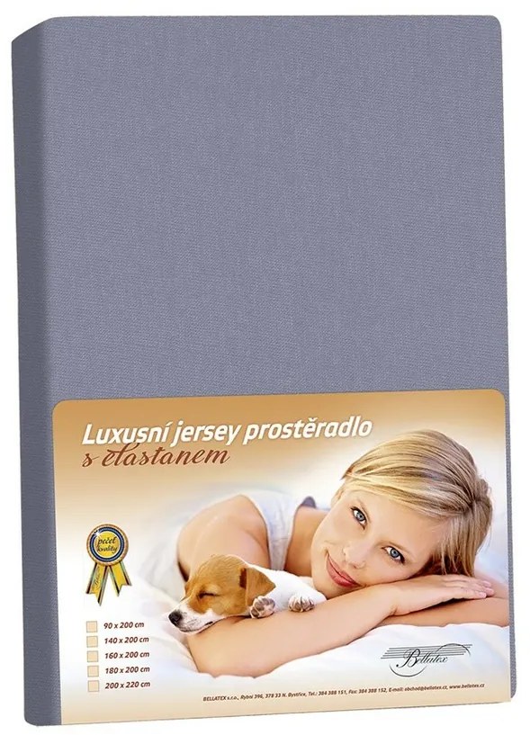 Dzsörzé lepedő elasztánnal, sötétszürke