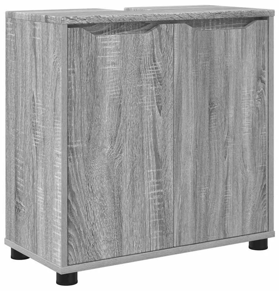 Fürdőszoba mosdószekrény Szürke Sonoma 60 x 30 x 60 cm Faanyag