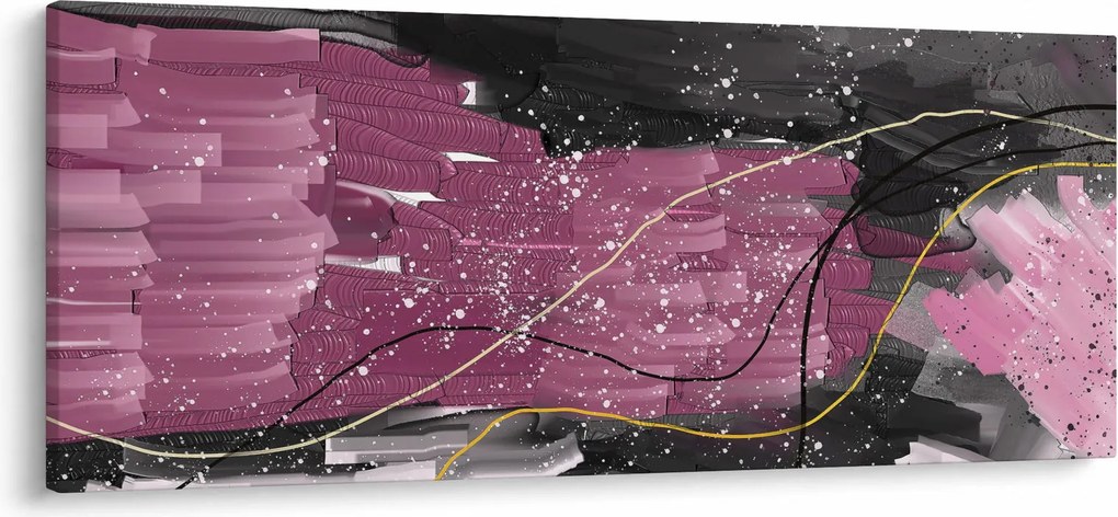 Kép - Rózsaszín-fekete absztrakció (120x50 cm)