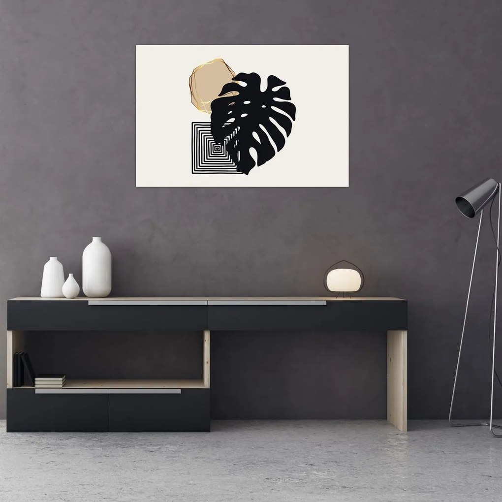Kép - Absztrakció trópusi levelekkel N⁰2 (90x60 cm)
