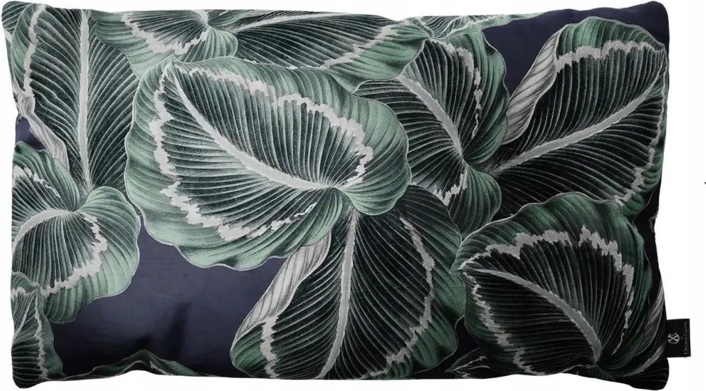 Christian Lacroix Jungle díszpárna 65x40 cm sötétkék levélmintás