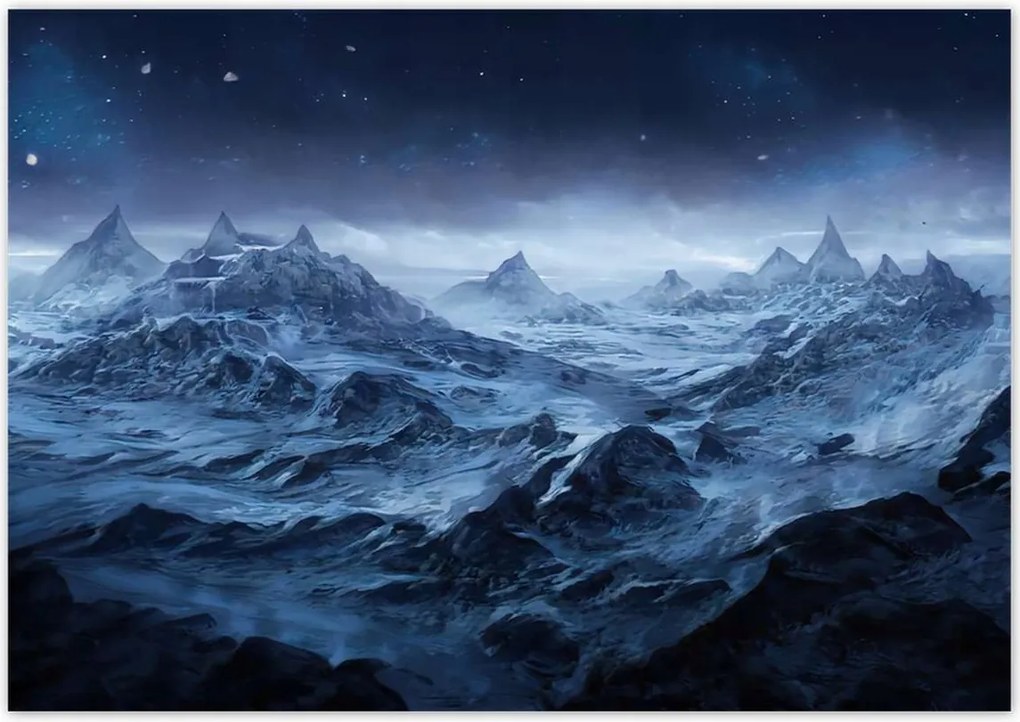 Poszterek 100x70 A Hold megvilágítja a csúcsokat