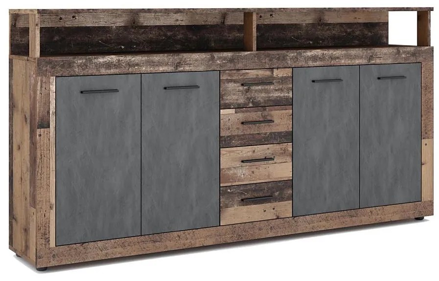 RUNA komód sötétbarna/antracit