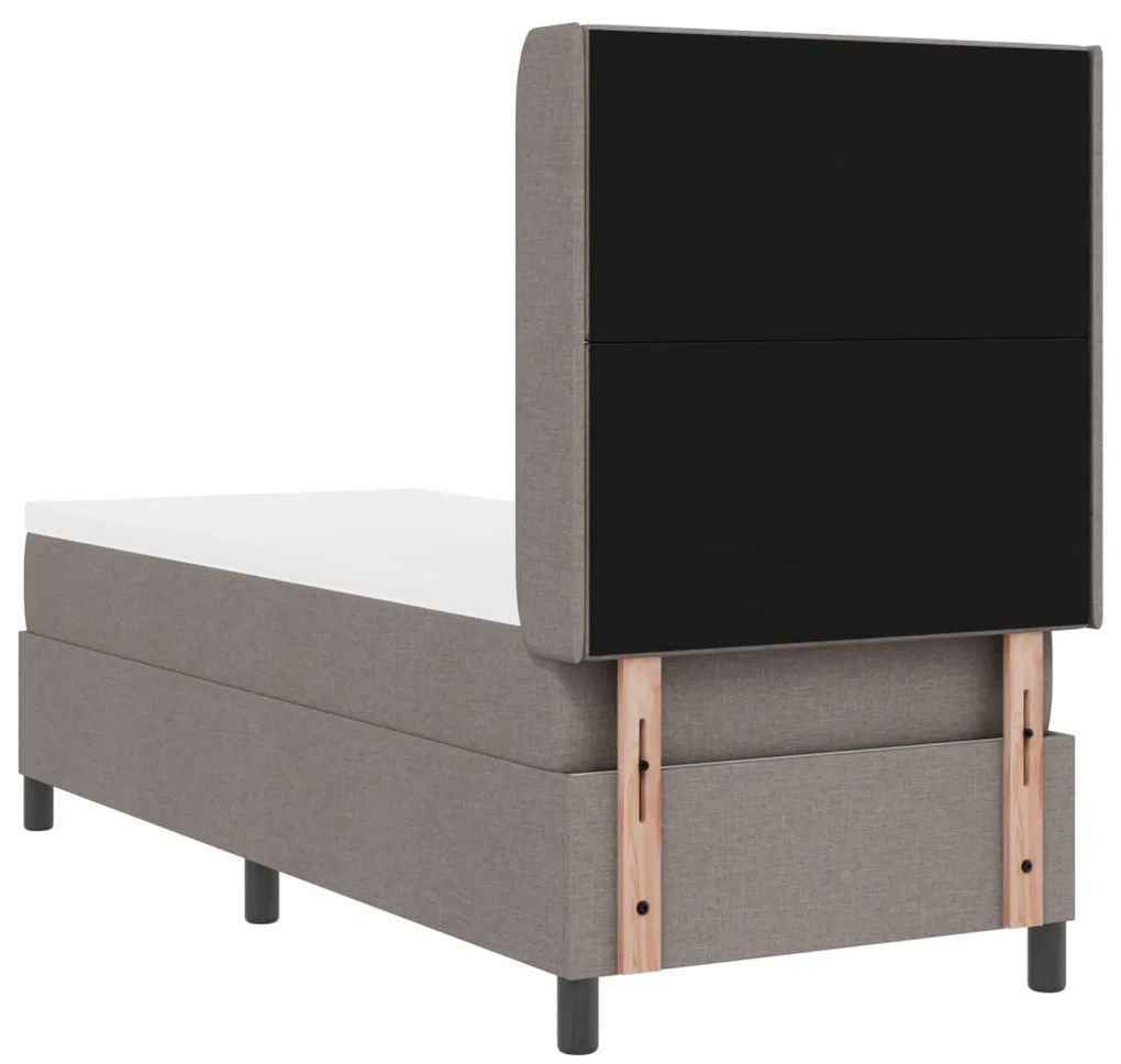 Boxspring Ágy Matraccal és LED Fényekkel, Szürkésbarna, 80x200 cm Szövet