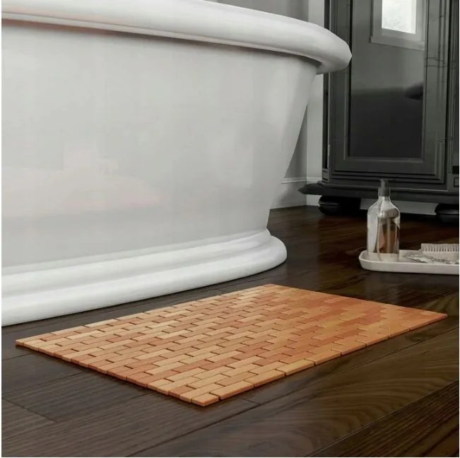 Rea - bambusz fürdőszobai szőnyeg 40x60 cm 371563A, fa, LAZ-09563