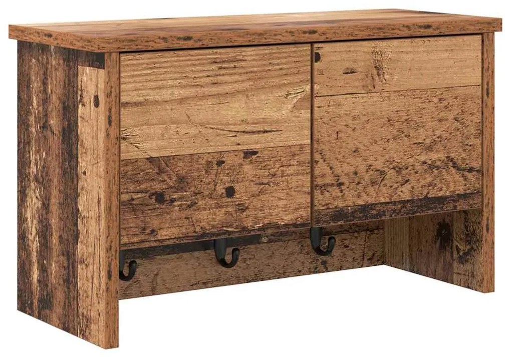 Fali Kabáthorog polcokkal Régi fa 50 x 20 x 30 cm Faanyag