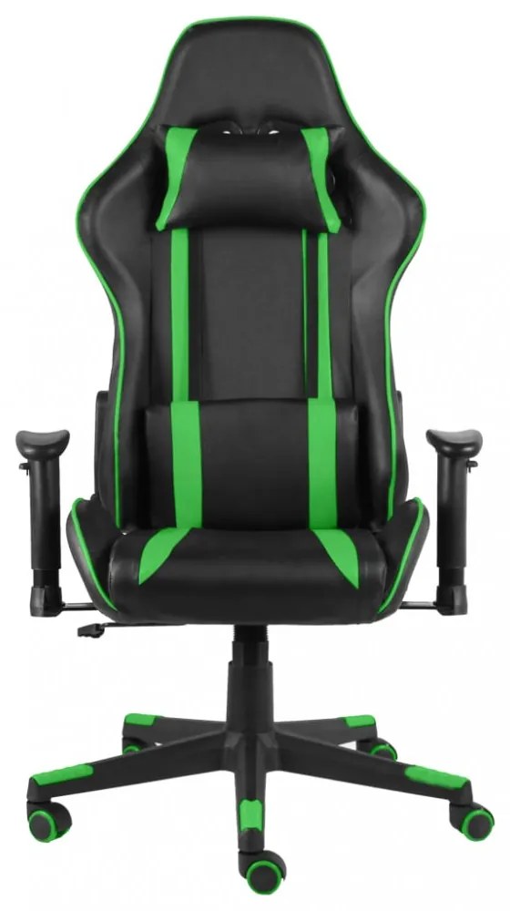zöld PVC forgó gamer szék