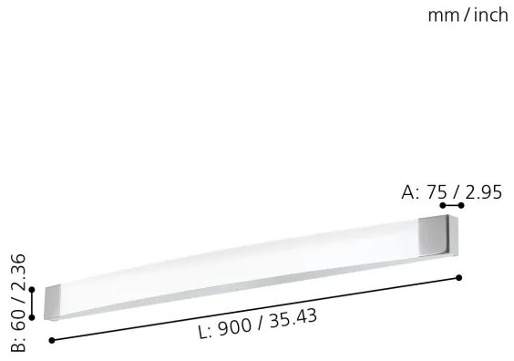 Eglo 98193 - LED Fürdőszobai fali lámpa SIDERNO LED/24W/230V IP44