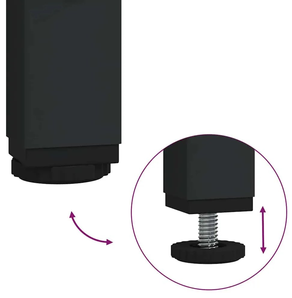 vidaXL Konzolasztal 2 pcs Fekete tölgy 100 x 28 x 75 cm Faanyag