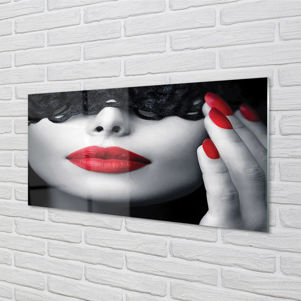 Üvegképek Vörös ajkak nő 125x50 cm