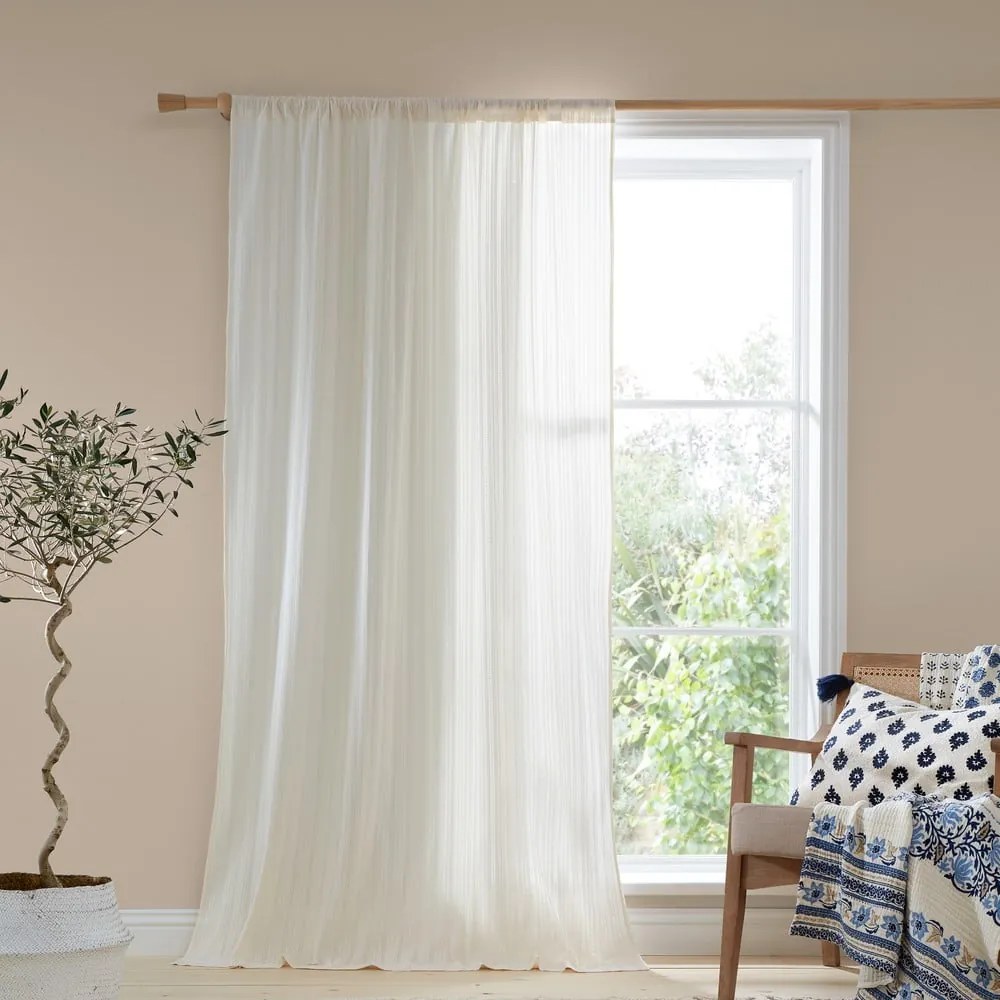 Fehér pamut fényáteresztő függöny 140x122 cm Zofia Broderie Anglaise – Pineapple Elephant