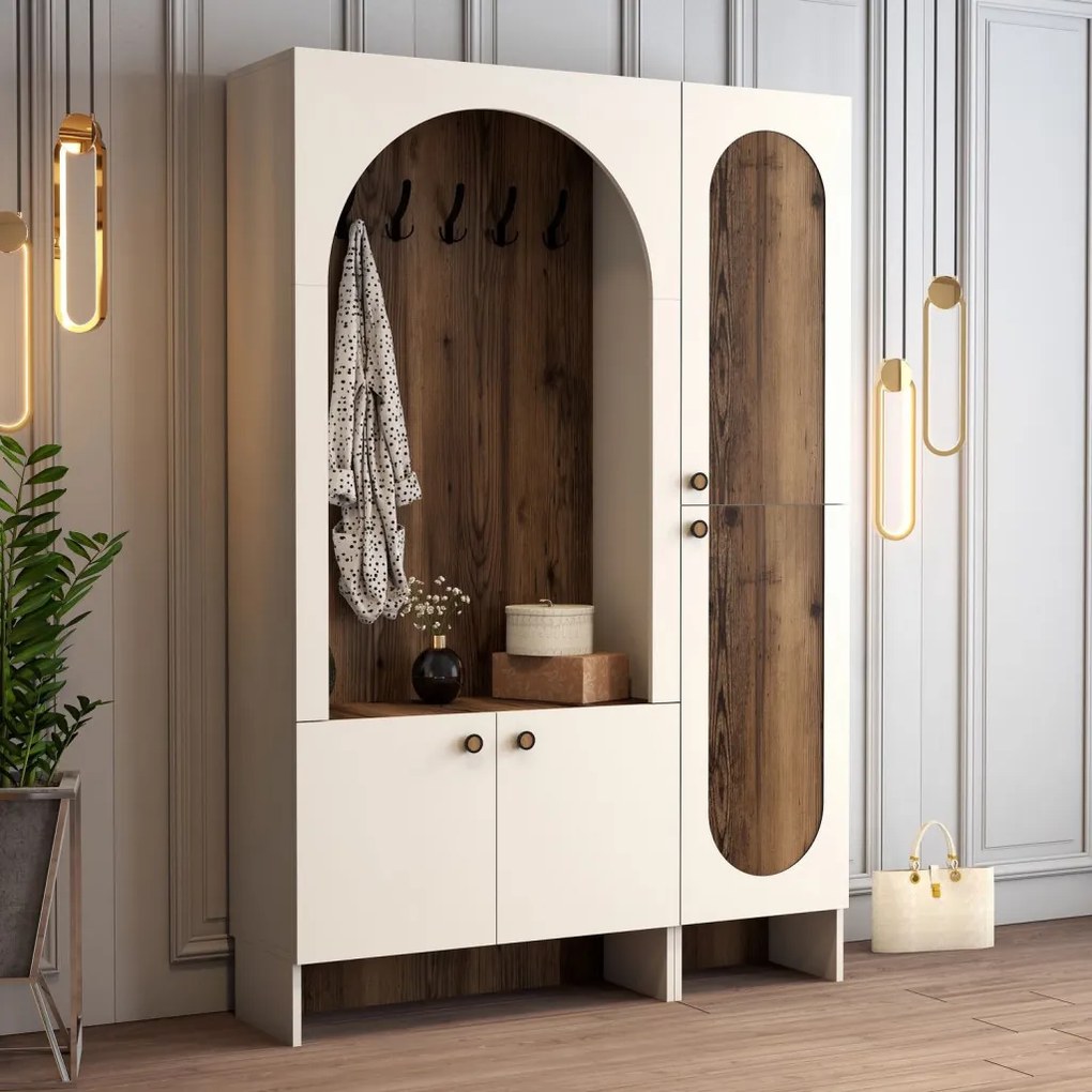 Palermo előszobafal, krém-dió, 135 cm – TR845HCT4241