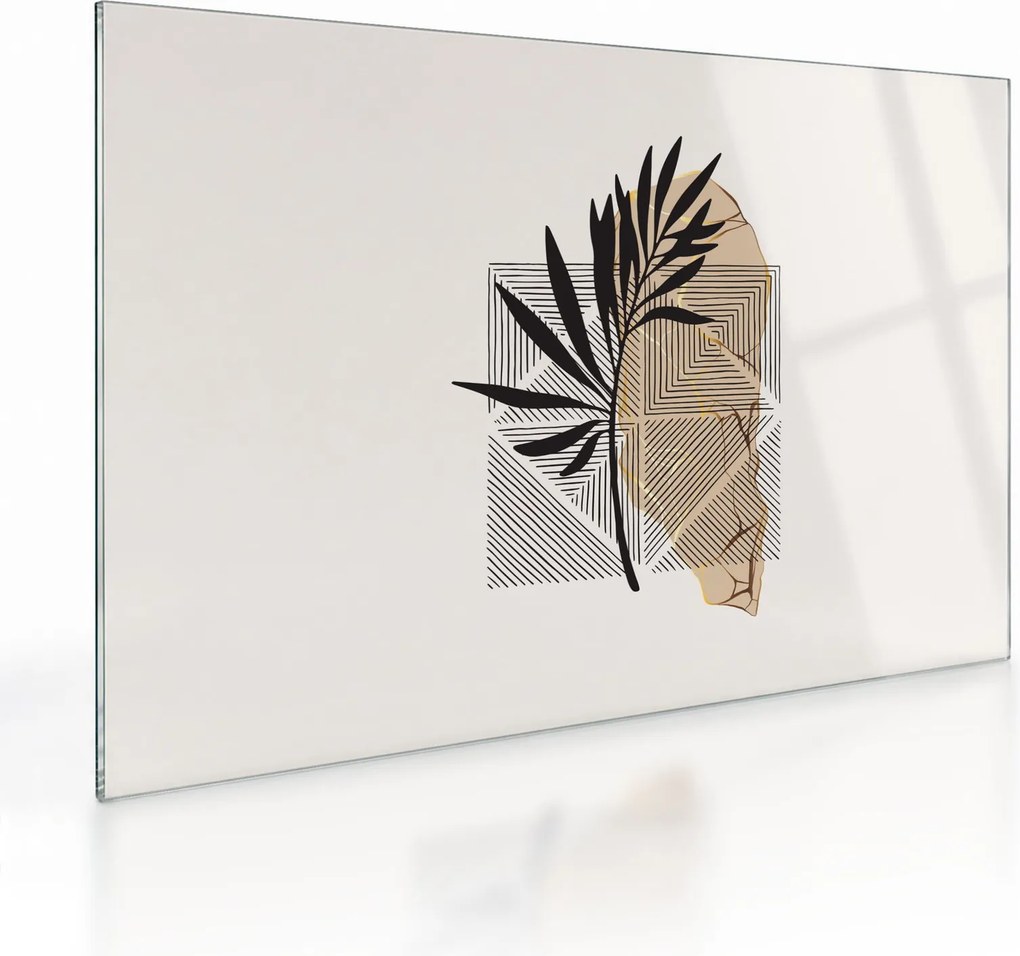 Üveg kép - Absztrakció trópusi levelekkel N⁰1 (70x50 cm)
