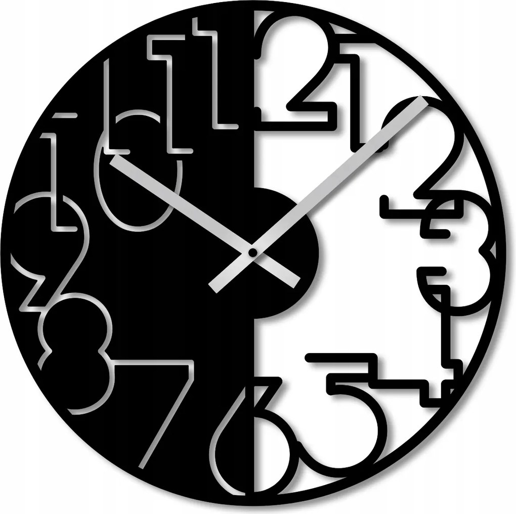 Falióra 60 cm Fa Falióra Fekete Nagy Modern Óra