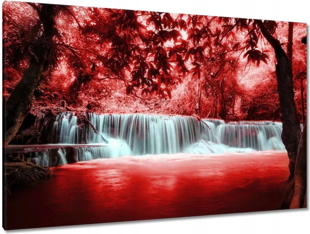 Vászonkép 120x80 Vörös vízesés Kaszkád