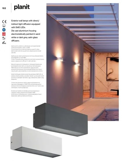 Redo 90096 - PLANIT kültéri LED lámpatest LED/10W/230V 3000K IP54 antracit