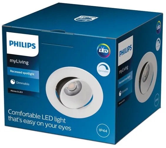 Philips ABROSA 1xLED/9W/230V IP44 állítható fürdőszobai lámpa