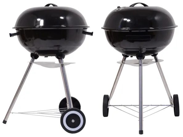 Hordozható faszenes grillsütő fekete