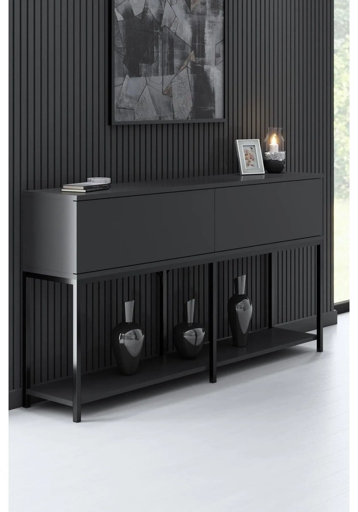 Konzolasztal Lord - Anthracite, Black
