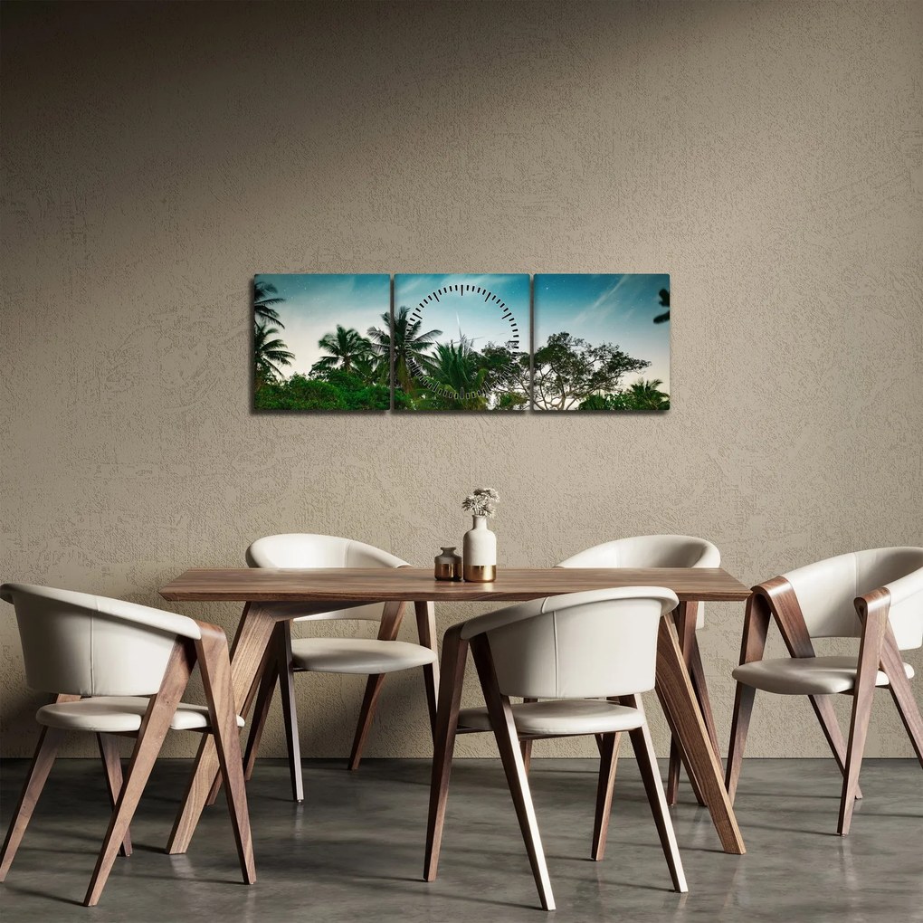 Kép - pálmafák (órával) (90x30 cm)