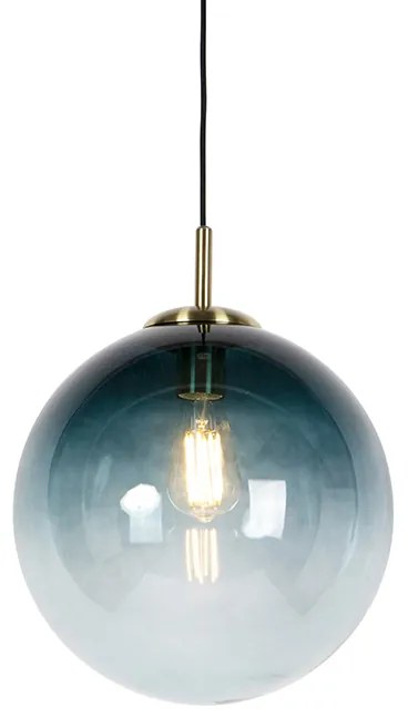 Art Deco lógólámpa rézzel és óceánkék üveggel 33 cm - Pallon
