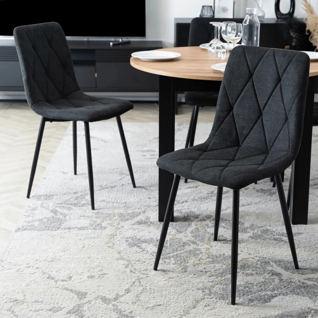 Fekete Szövet Étkezőszék ROBIN 2